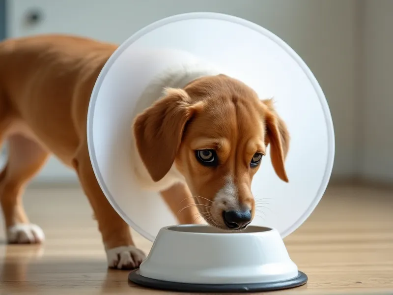 can dogs eat and drink with a cone on