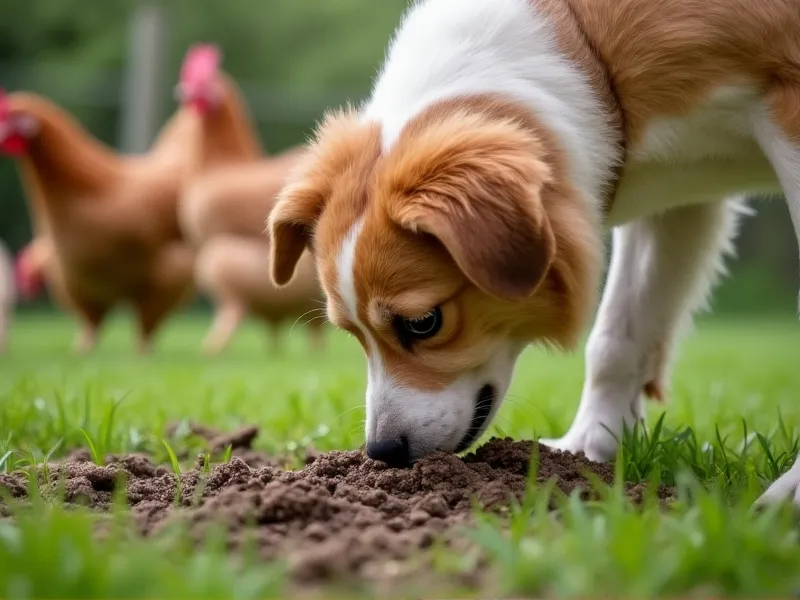 can dogs get sick from eating chicken poop