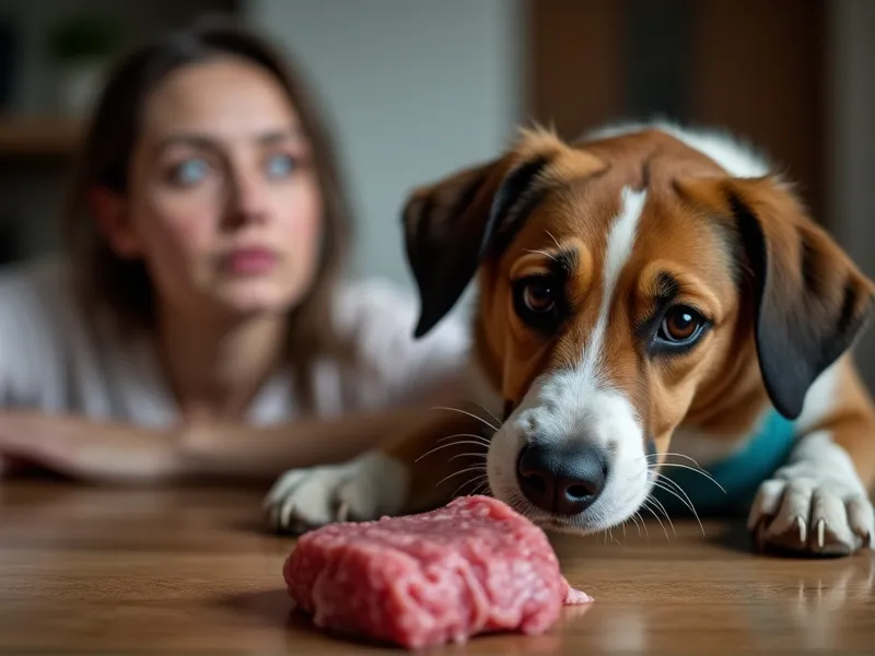 can dogs get sick from eating raw meat
